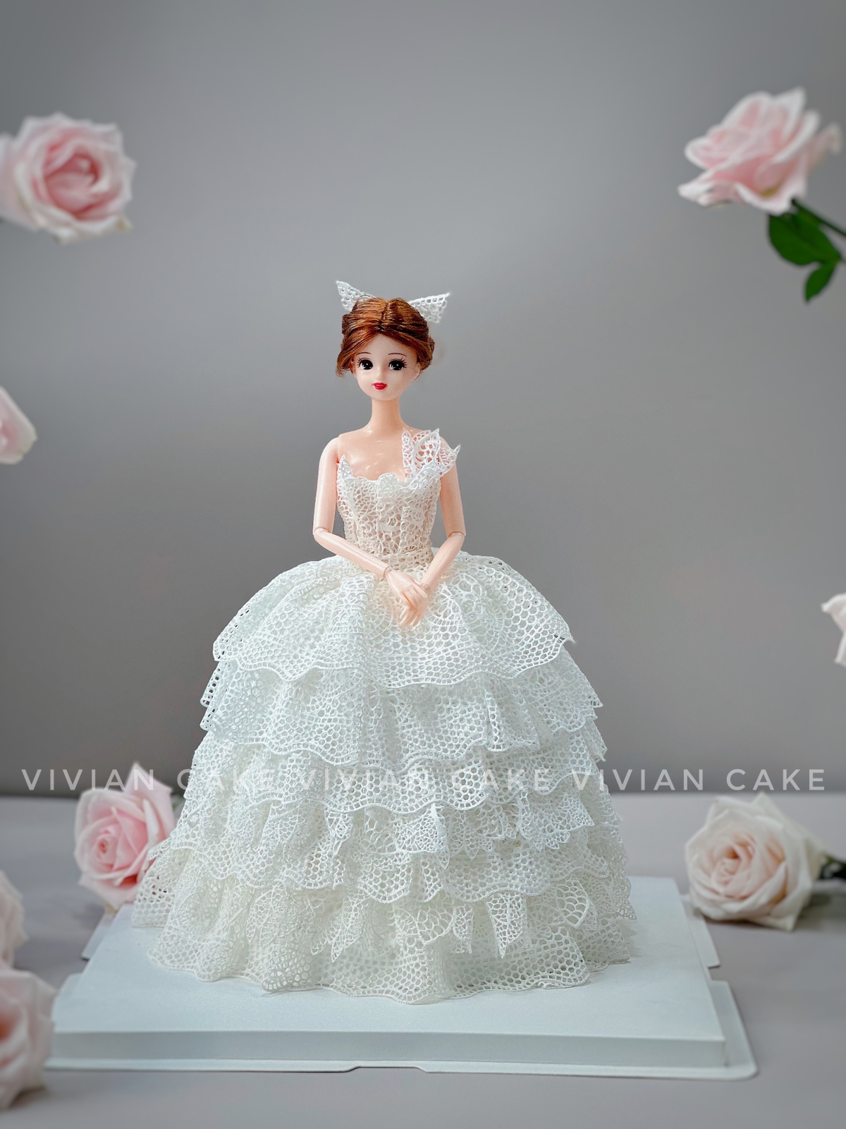 Lớp bánh kem váy cưới công chúa - cô dâu